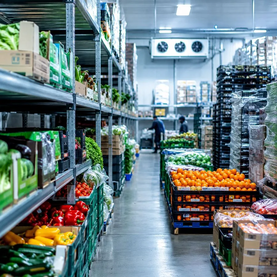 Fresh food and produce storage warehouse facility